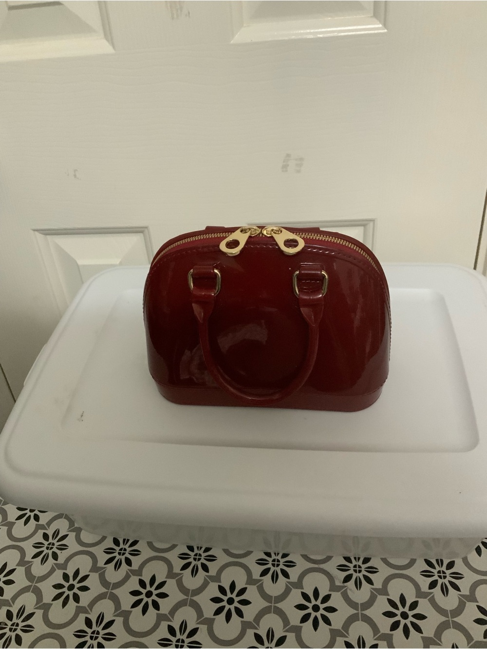 Mini Burgundy Jelly Purse